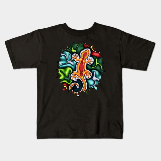 Orange crested gecko Kids T-Shirt by NadiaChevrel